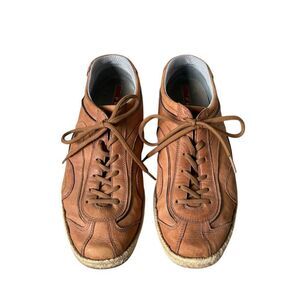 Prada Sport Linea Rossa Leather Espadrille Sneakers Tan Men’s 9 4E1188